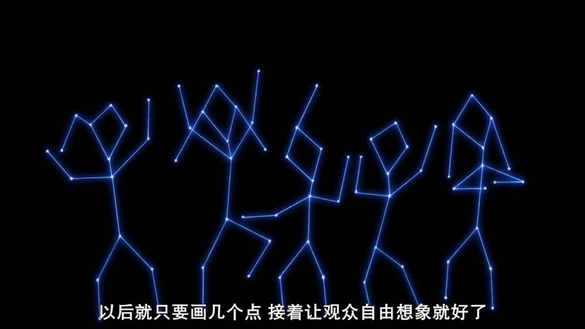 以后就只要画几个点 接着让观众自由想象就好了